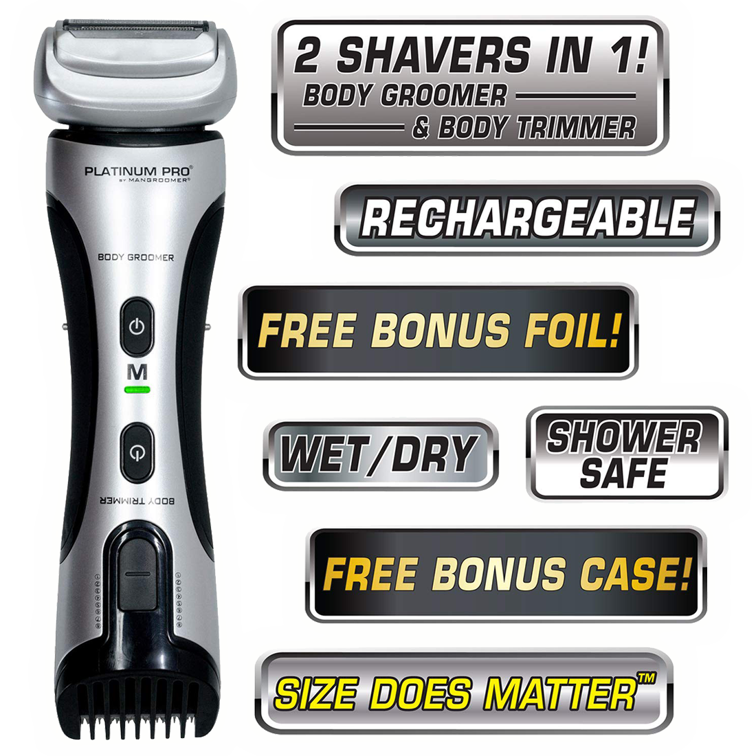 MANGROOMER PLATINUM PRO Body Groomer and Trimmer Specifications